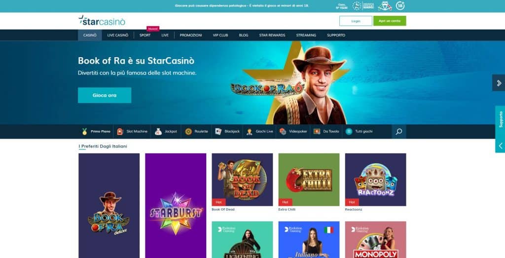 Slot machines su Starcasino