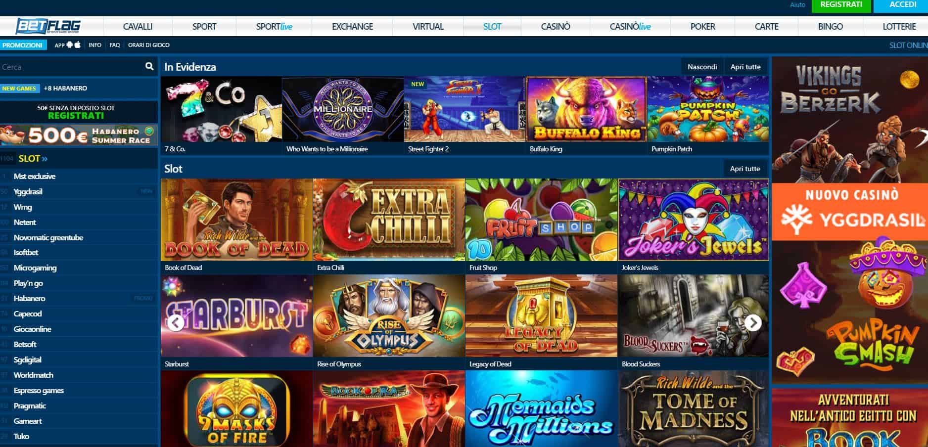 Slot machines su Betflag