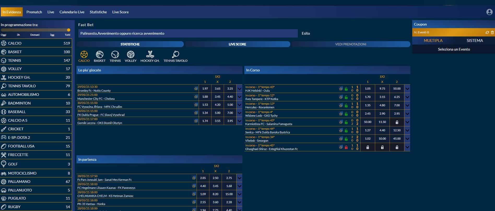 Prova le scommesse sportive online di Casinomania