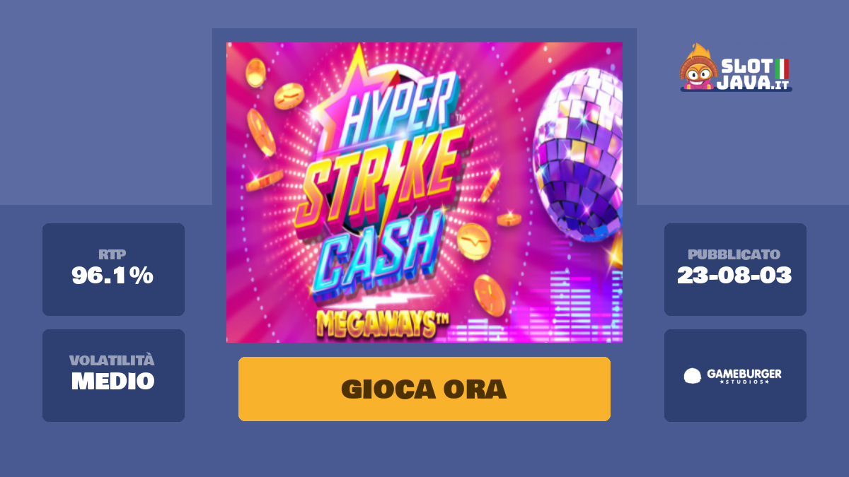 Hyper Strike Cash Megaways Recensione Gratis slotjava.it